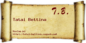 Tatai Bettina névjegykártya